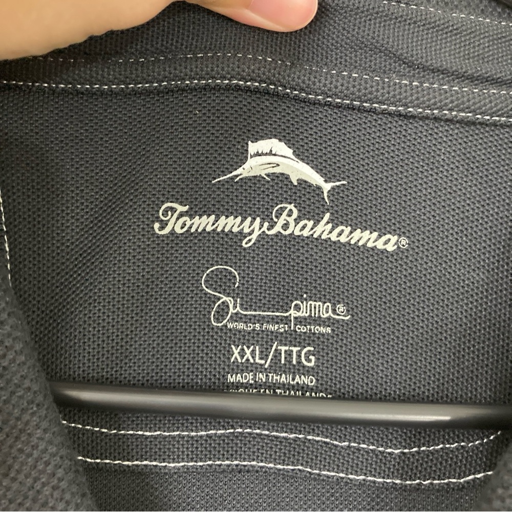 Tommy Bahama Black Supima Cotton Stretch Short Sleeve Polo Shirt XXL - Picture 2 of 9